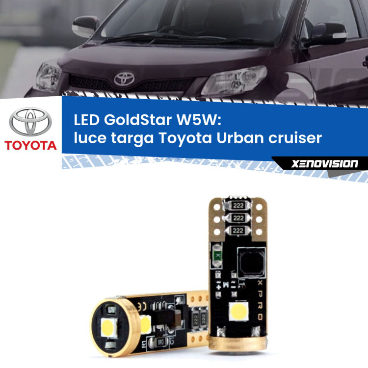 <strong>Luce Targa LED Toyota Urban cruiser</strong>  2007 - 2016: ottima luminosità a 360 gradi. Si inseriscono ovunque. Canbus, Top Quality.