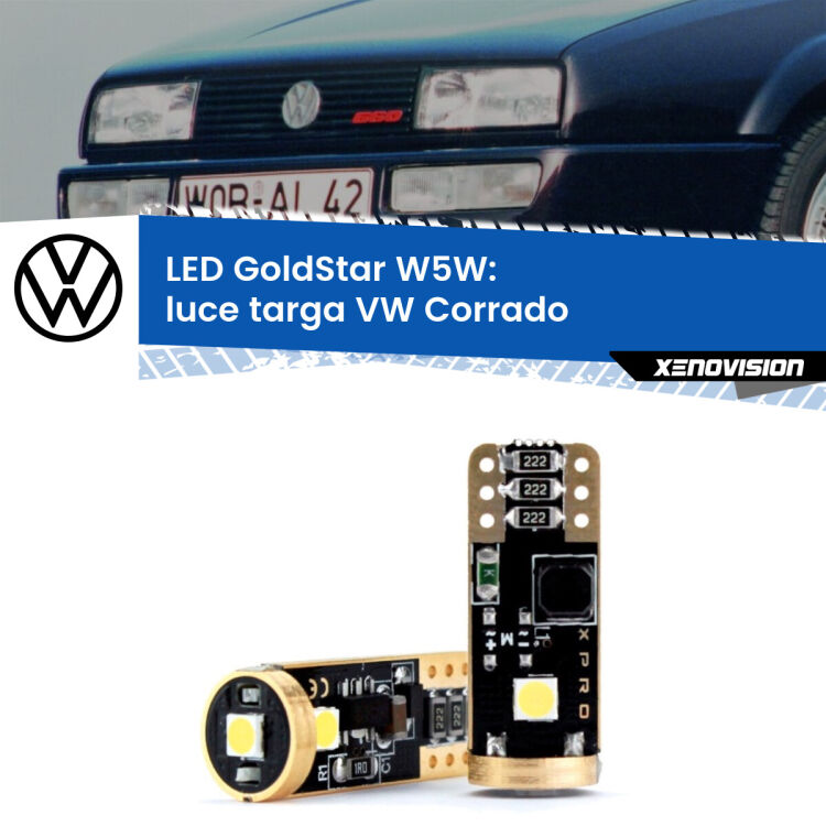 <strong>Luce Targa LED VW Corrado</strong>  1988 - 1995: ottima luminosità a 360 gradi. Si inseriscono ovunque. Canbus, Top Quality.