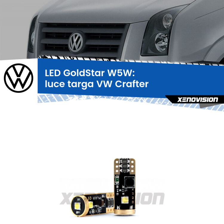 <strong>Luce Targa LED VW Crafter</strong>  2006 - 2016: ottima luminosità a 360 gradi. Si inseriscono ovunque. Canbus, Top Quality.