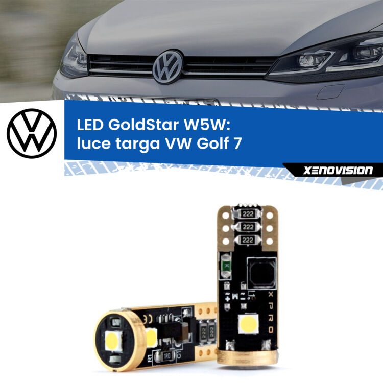 <strong>Luce Targa LED VW Golf 7</strong>  2012 - 2019: ottima luminosità a 360 gradi. Si inseriscono ovunque. Canbus, Top Quality.