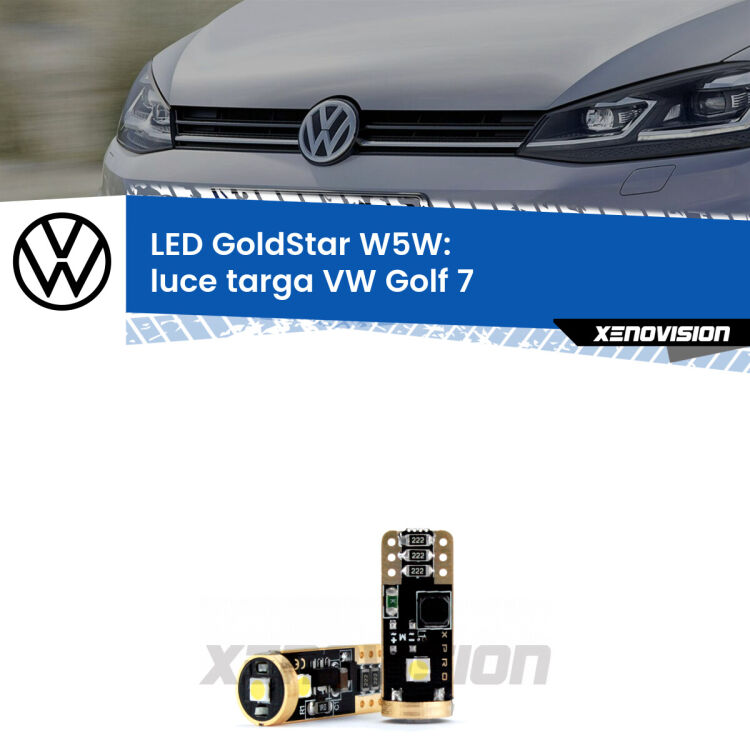 <strong>Luce Targa LED VW Golf 7</strong>  2012 - 2019: ottima luminosità a 360 gradi. Si inseriscono ovunque. Canbus, Top Quality.