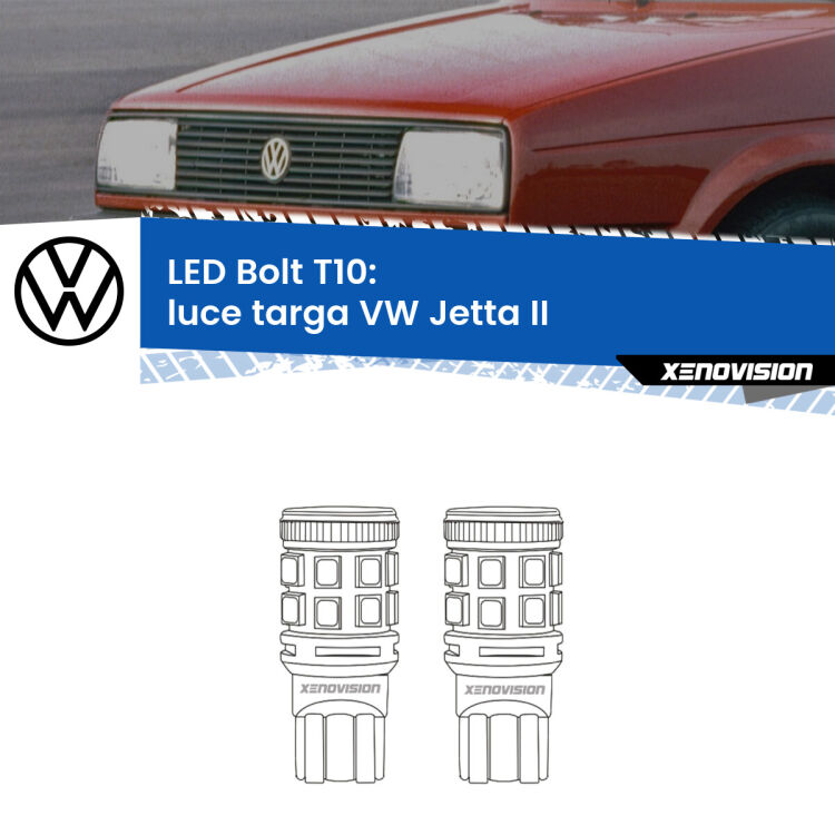 <strong>Luce Targa LED per VW Jetta</strong> II 1984 - 1992. Coppia lampade <strong>T10</strong> modello Bolt canbus.