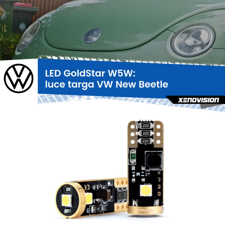 <strong>Luce Targa LED VW New Beetle</strong>  1998 - 2005: ottima luminosità a 360 gradi. Si inseriscono ovunque. Canbus, Top Quality.