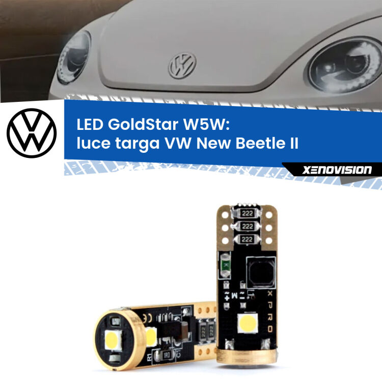 <strong>Luce Targa LED VW New Beetle</strong> II Versione 1: ottima luminosità a 360 gradi. Si inseriscono ovunque. Canbus, Top Quality.