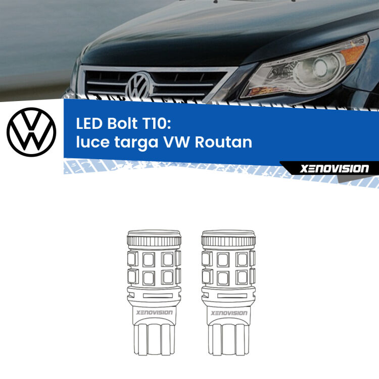 <strong>Luce Targa LED per VW Routan</strong>  2008 - 2013. Coppia lampade <strong>T10</strong> modello Bolt canbus.