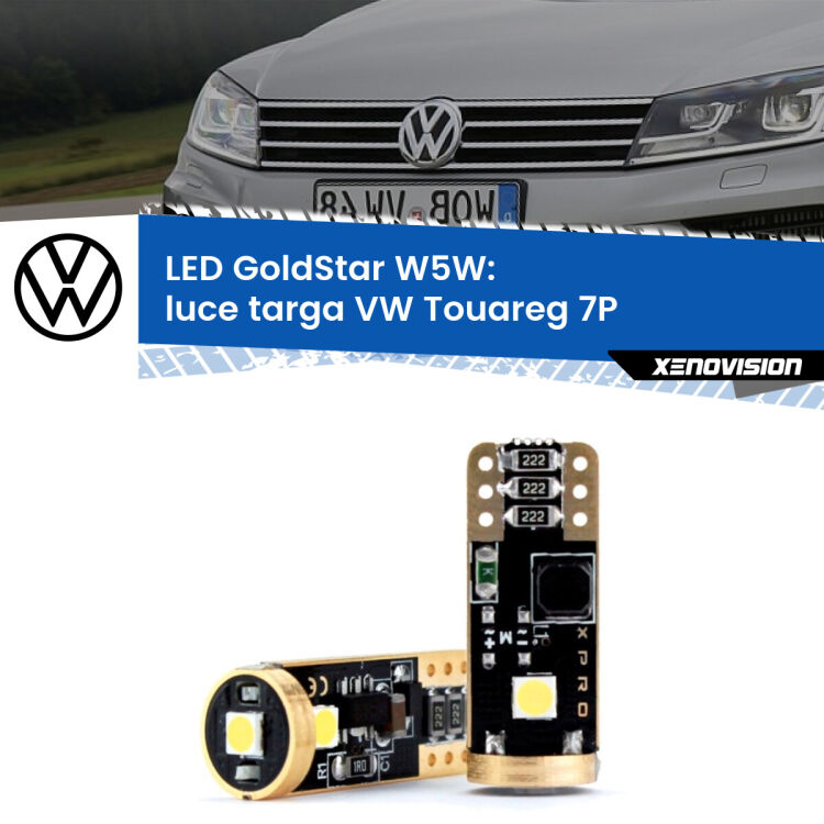 <strong>Luce Targa LED VW Touareg</strong> 7P 2010 - 2014: ottima luminosità a 360 gradi. Si inseriscono ovunque. Canbus, Top Quality.