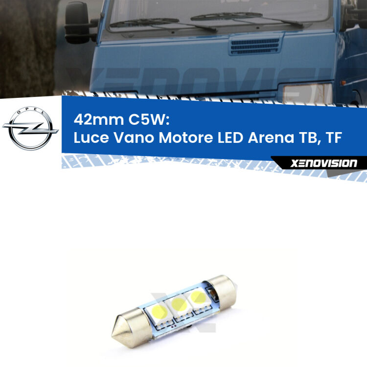 Lampadina eccezionalmente duratura, canbus e luminosa. C5W 42mm perfetto per Luce Vano Motore LED Opel Arena (TB, TF) 1998 - 2001<br />.