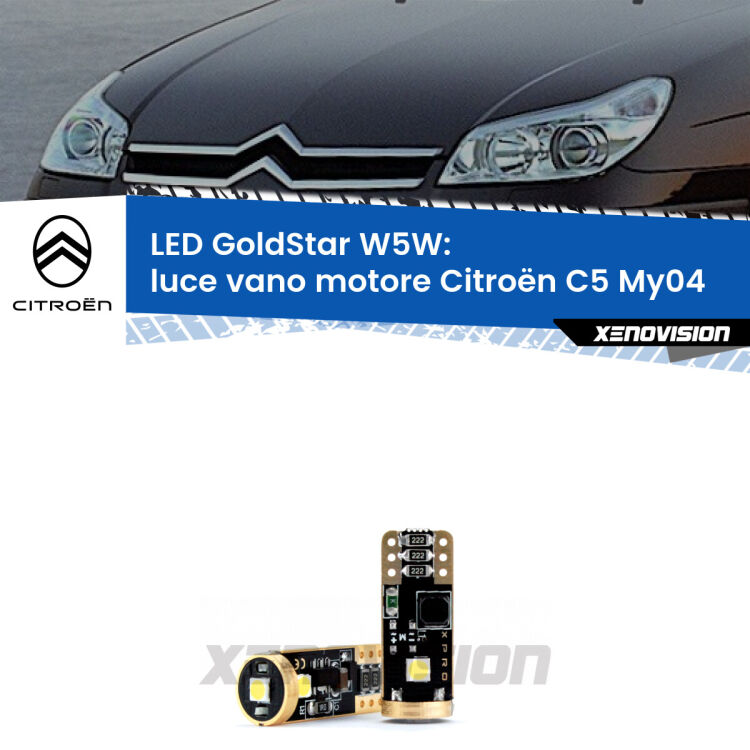 <strong>Luce Vano Motore LED Citroën C5</strong> My04 2004 - 2008: ottima luminosità a 360 gradi. Si inseriscono ovunque. Canbus, Top Quality.