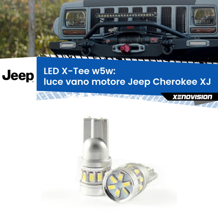 <strong>LED luce vano motore per Jeep Cherokee</strong> XJ 1984 - 2001. Lampade <strong>W5W</strong> modello X-Tee Xenovision top di gamma.