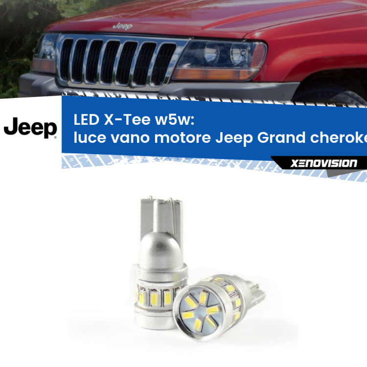 <strong>LED luce vano motore per Jeep Grand cherokee II</strong> WJ, WG 1999 - 2004. Lampade <strong>W5W</strong> modello X-Tee Xenovision top di gamma.