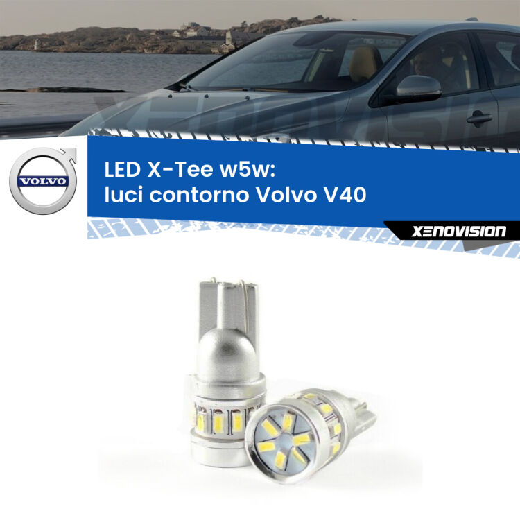 <strong>LED luci contorno per Volvo V40</strong>  2012 - 2015. Lampade <strong>W5W</strong> modello X-Tee Xenovision top di gamma.