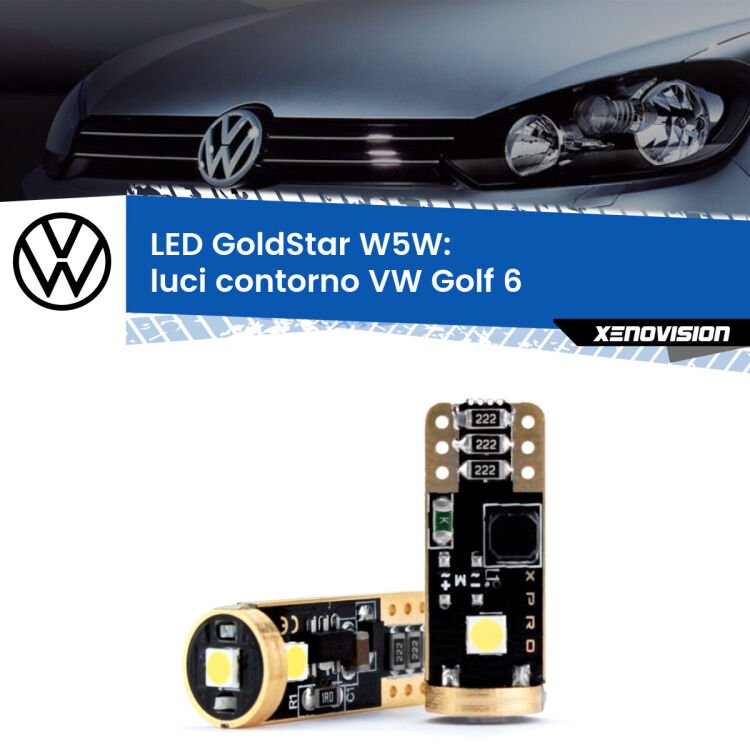 <strong>Luci Contorno LED VW Golf 6</strong>  2008 - 2011: ottima luminosità a 360 gradi. Si inseriscono ovunque. Canbus, Top Quality.