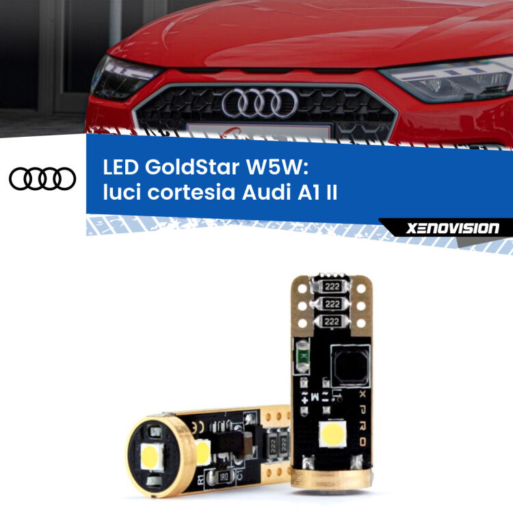 <strong>Luci Cortesia LED Audi A1</strong> II 2019 in poi: ottima luminosità a 360 gradi. Si inseriscono ovunque. Canbus, Top Quality.