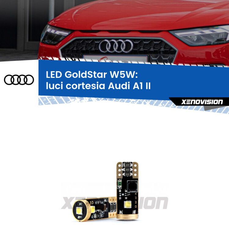 <strong>Luci Cortesia LED Audi A1</strong> II 2019 in poi: ottima luminosità a 360 gradi. Si inseriscono ovunque. Canbus, Top Quality.