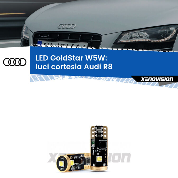 <strong>Luci Cortesia LED Audi R8</strong>  2007 - 2015: ottima luminosità a 360 gradi. Si inseriscono ovunque. Canbus, Top Quality.