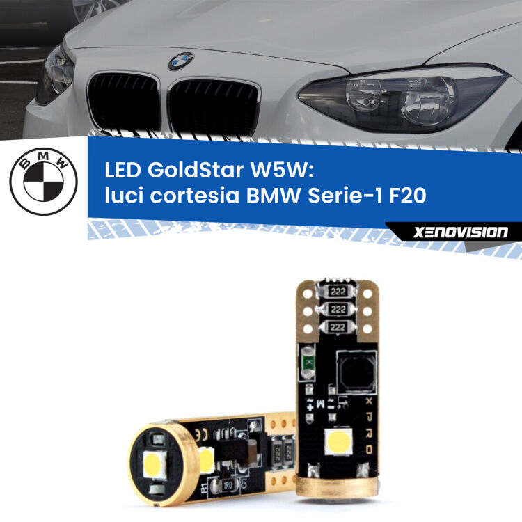 <strong>Luci Cortesia LED BMW Serie-1</strong> F20 2010 - 2019: ottima luminosità a 360 gradi. Si inseriscono ovunque. Canbus, Top Quality.