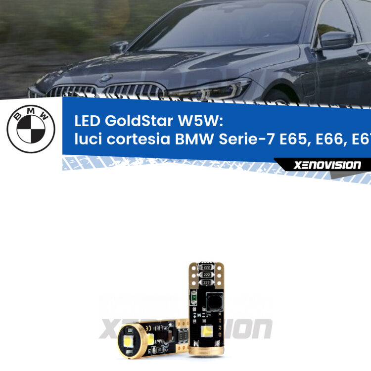 <strong>Luci Cortesia LED BMW Serie-7</strong> E65, E66, E67 2001 - 2008: ottima luminosità a 360 gradi. Si inseriscono ovunque. Canbus, Top Quality.