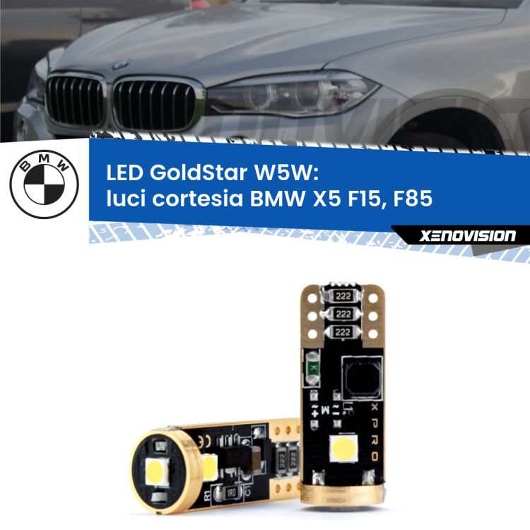 <strong>Luci Cortesia LED BMW X5</strong> F15, F85 2014 - 2018: ottima luminosità a 360 gradi. Si inseriscono ovunque. Canbus, Top Quality.