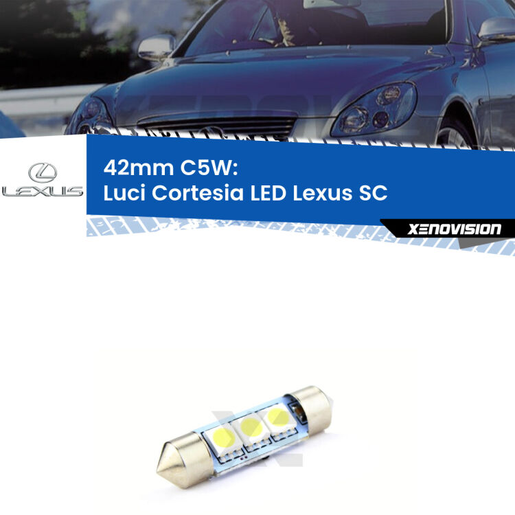 Lampadina eccezionalmente duratura, canbus e luminosa. C5W 42mm perfetto per Luci Cortesia LED Lexus SC  2001 - 2010<br />.