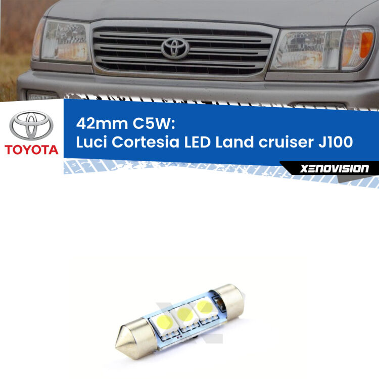 Lampadina eccezionalmente duratura, canbus e luminosa. C5W 42mm perfetto per Luci Cortesia LED Toyota Land cruiser (J100) 1998 - 2007<br />.