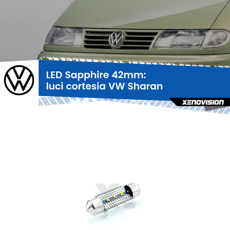 <strong>LED luci cortesia 42mm per VW Sharan</strong>  anteriori. Lampade <strong>c5W</strong> modello Sapphire Xenovision con chip led Philips.