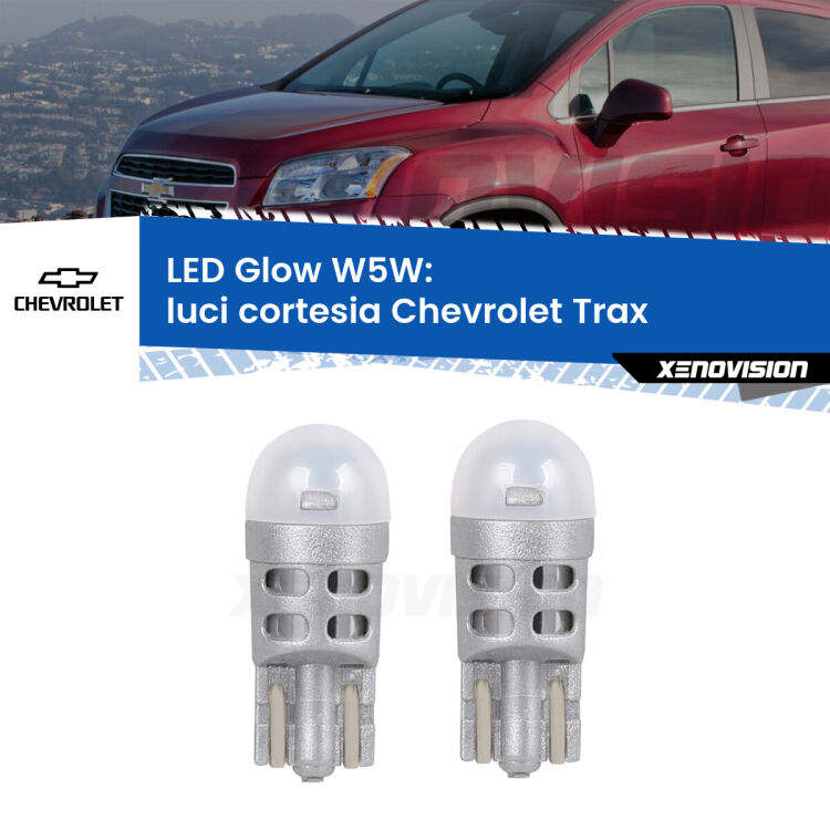 <strong>Luci Cortesia LED luce calda per Chevrolet Trax</strong>  2012 in poi. Coppia lampade <strong>W5W</strong> modello Glow di Xenovision.