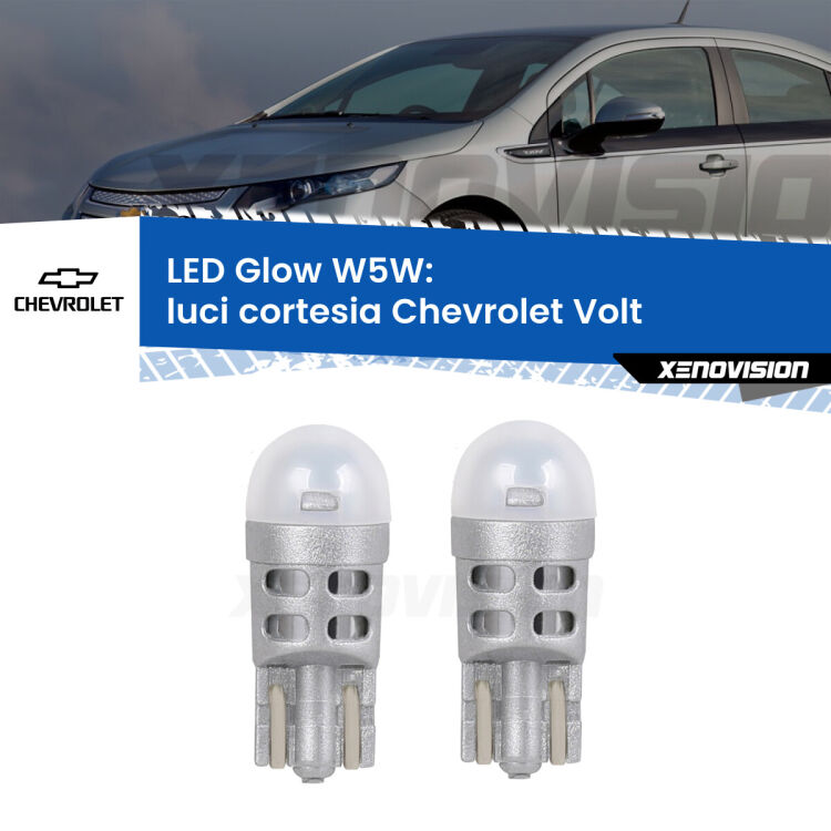 <strong>Luci Cortesia LED luce calda per Chevrolet Volt</strong>  2011 - 2019. Coppia lampade <strong>W5W</strong> modello Glow di Xenovision.