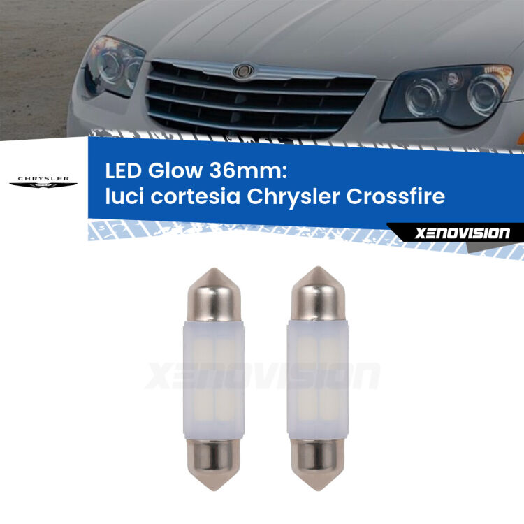 <strong>Luci Cortesia LED luce calda per Chrysler Crossfire</strong>  2003 - 2007. Coppia lampade <strong>C5W</strong> 36mm modello Glow di Xenovision.