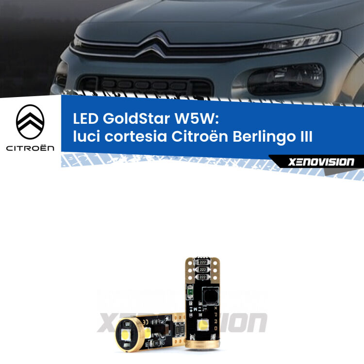 <strong>Luci Cortesia LED Citroën Berlingo</strong> III 2018 in poi: ottima luminosità a 360 gradi. Si inseriscono ovunque. Canbus, Top Quality.