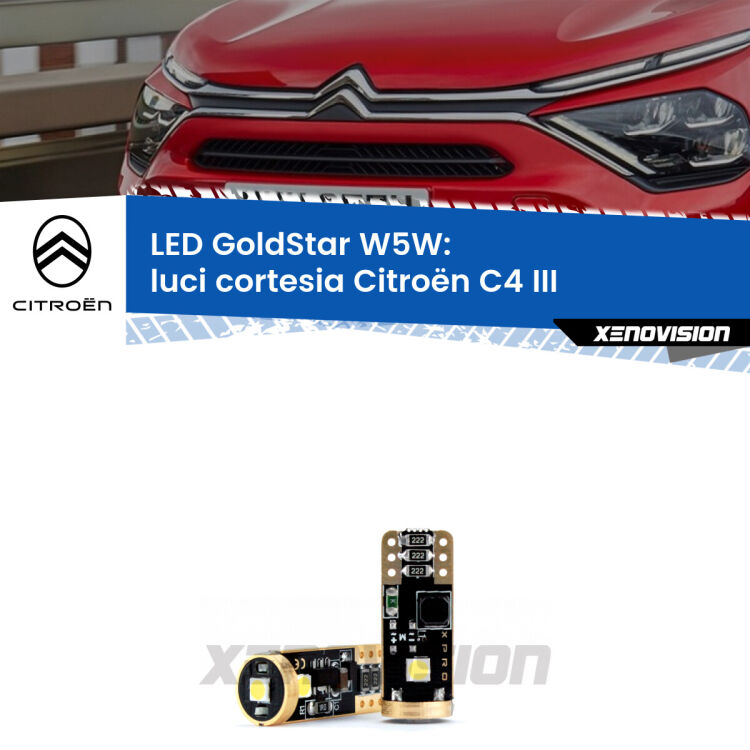 <strong>Luci Cortesia LED Citroën C4</strong> III 2020 in poi: ottima luminosità a 360 gradi. Si inseriscono ovunque. Canbus, Top Quality.