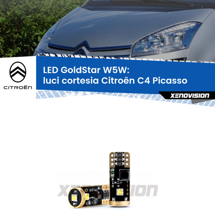 <strong>Luci Cortesia LED Citroën C4 Picasso</strong>  2006 - 2013: ottima luminosità a 360 gradi. Si inseriscono ovunque. Canbus, Top Quality.