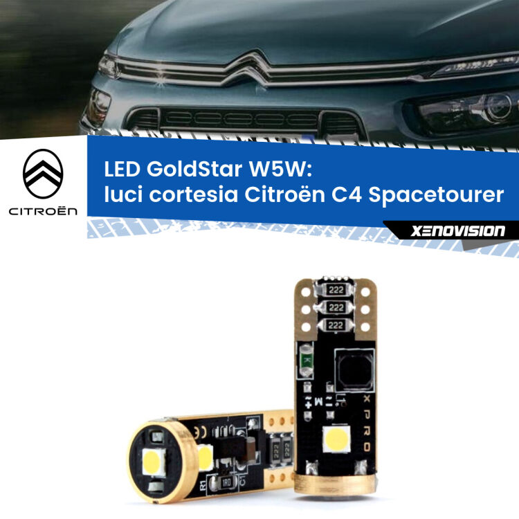 <strong>Luci Cortesia LED Citroën C4 Spacetourer</strong>  Versione 1: ottima luminosità a 360 gradi. Si inseriscono ovunque. Canbus, Top Quality.