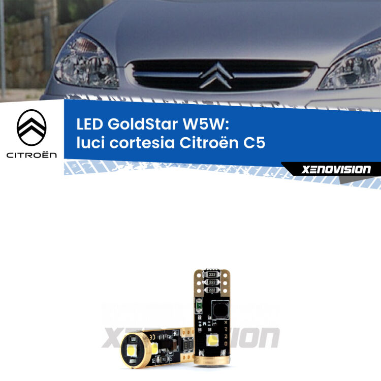 <strong>Luci Cortesia LED Citroën C5</strong>  2001 - 2004: ottima luminosità a 360 gradi. Si inseriscono ovunque. Canbus, Top Quality.