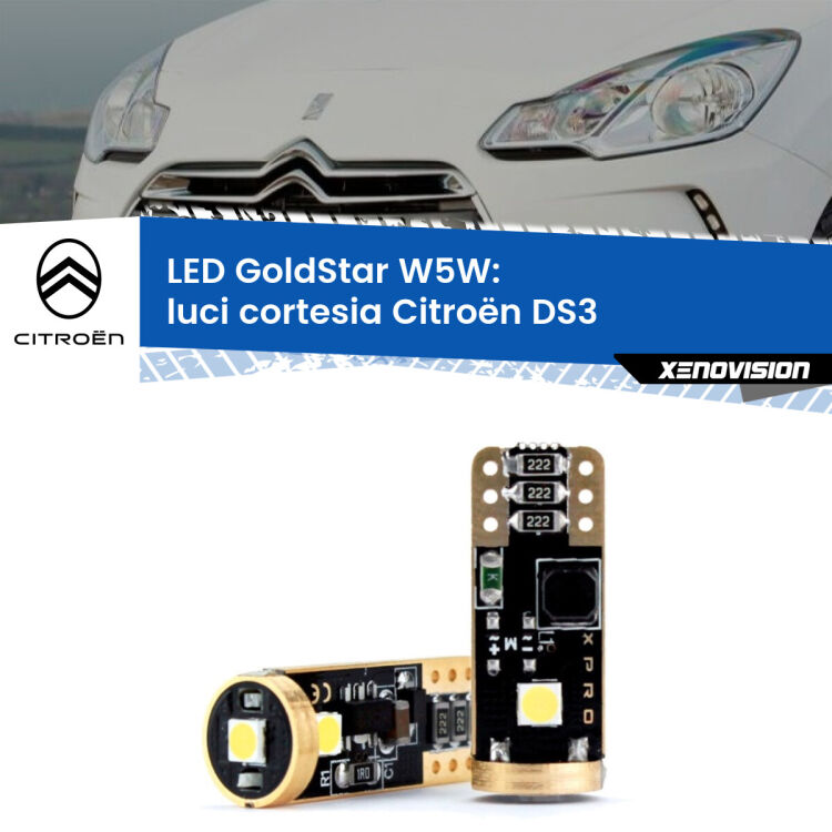 <strong>Luci Cortesia LED Citroën DS3</strong>  2009 - 2015: ottima luminosità a 360 gradi. Si inseriscono ovunque. Canbus, Top Quality.