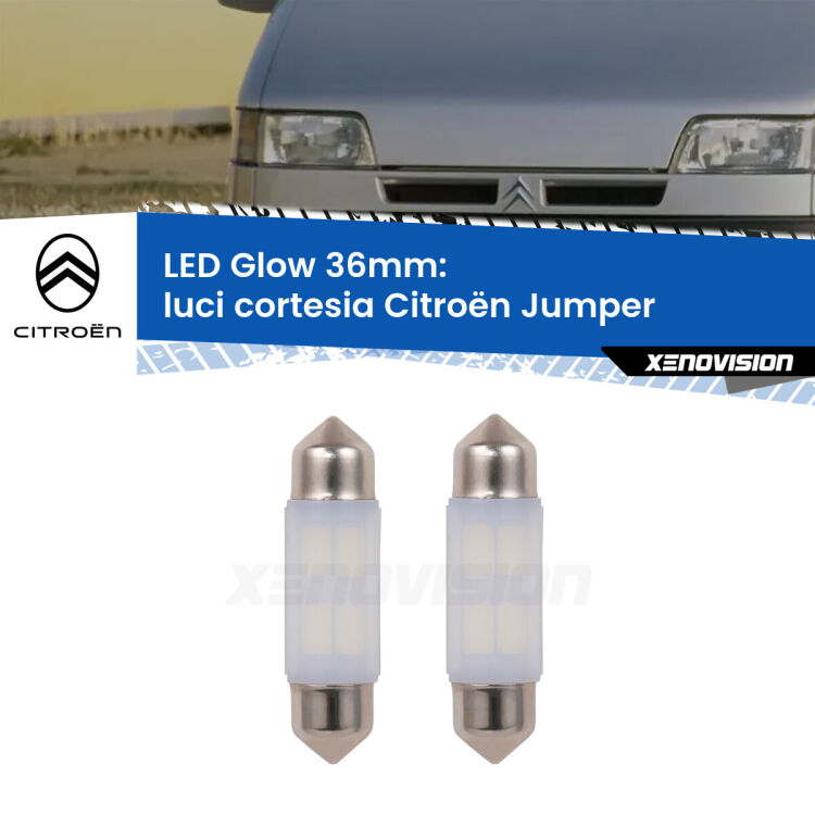 <strong>Luci Cortesia LED luce calda per Citroën Jumper</strong>  1994 - 2002. Coppia lampade <strong>C5W</strong> 36mm modello Glow di Xenovision.