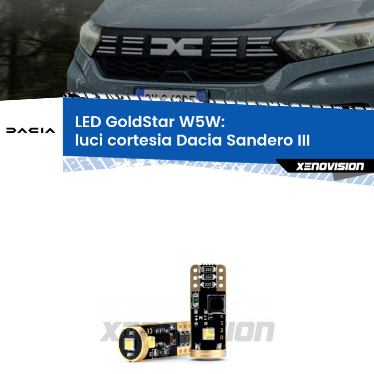 <strong>Luci Cortesia LED Dacia Sandero III</strong>  2020 in poi: ottima luminosità a 360 gradi. Si inseriscono ovunque. Canbus, Top Quality.