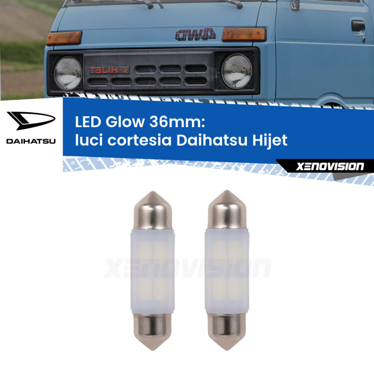 <strong>Luci Cortesia LED luce calda per Daihatsu Hijet</strong>  1992 - 2005. Coppia lampade <strong>C5W</strong> 36mm modello Glow di Xenovision.