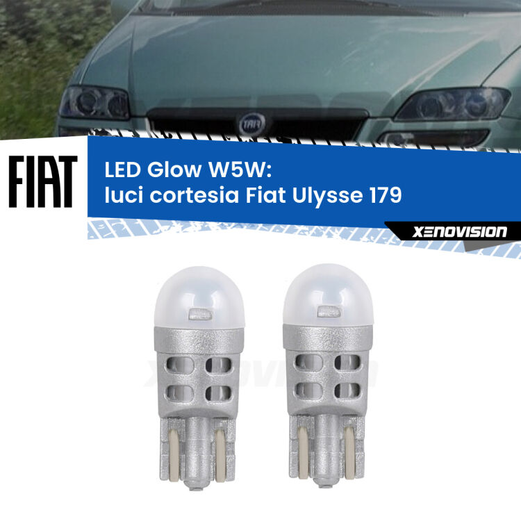 <strong>Luci Cortesia LED luce calda per Fiat Ulysse</strong> 179 2002 - 2011. Coppia lampade <strong>W5W</strong> modello Glow di Xenovision.