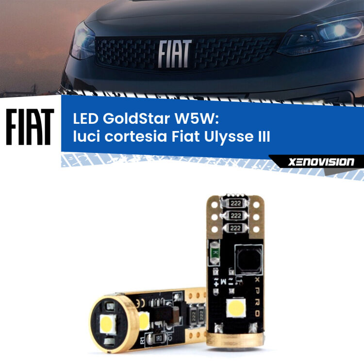 <strong>Luci Cortesia LED Fiat Ulysse</strong> III 2022 in poi: ottima luminosità a 360 gradi. Si inseriscono ovunque. Canbus, Top Quality.