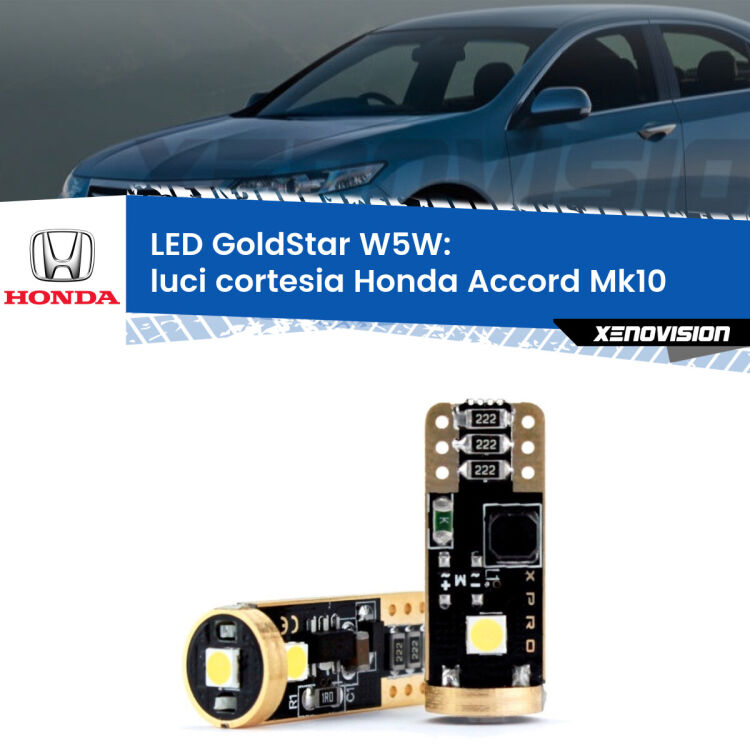 <strong>Luci Cortesia LED Honda Accord</strong> Mk10 2017 in poi: ottima luminosità a 360 gradi. Si inseriscono ovunque. Canbus, Top Quality.