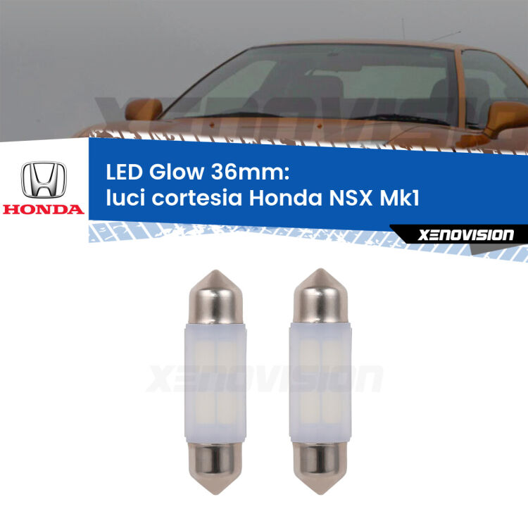 <strong>Luci Cortesia LED luce calda per Honda NSX</strong> Mk1 1990 - 2005. Coppia lampade <strong>C5W</strong> 36mm modello Glow di Xenovision.