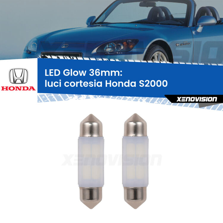 <strong>Luci Cortesia LED luce calda per Honda S2000</strong>  1999 - 2009. Coppia lampade <strong>C5W</strong> 36mm modello Glow di Xenovision.