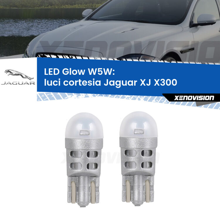 <strong>Luci Cortesia LED luce calda per Jaguar XJ</strong> X300 1994 - 1997. Coppia lampade <strong>W5W</strong> modello Glow di Xenovision.