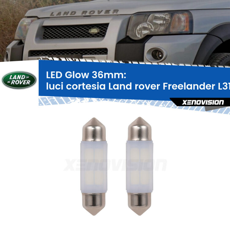 <strong>Luci Cortesia LED luce calda per Land rover Freelander</strong> L314 anteriori. Coppia lampade <strong>C5W</strong> 36mm modello Glow di Xenovision.