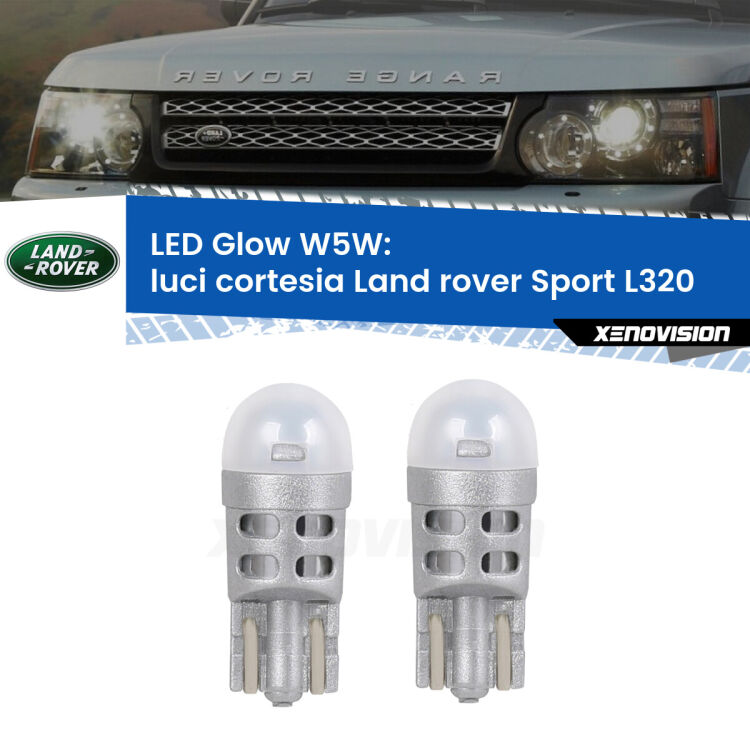 <strong>Luci Cortesia LED luce calda per Land rover Sport</strong> L320 2005 - 2013. Coppia lampade <strong>W5W</strong> modello Glow di Xenovision.