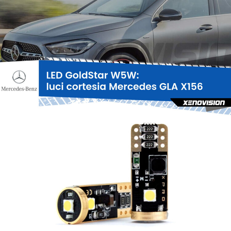 <strong>Luci Cortesia LED Mercedes GLA</strong> X156 anteriori: ottima luminosità a 360 gradi. Si inseriscono ovunque. Canbus, Top Quality.