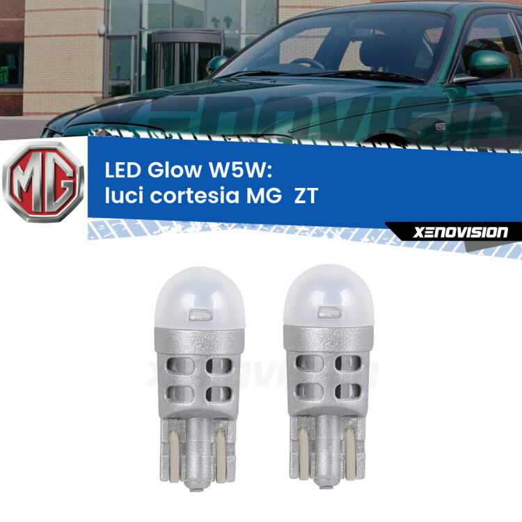 <strong>Luci Cortesia LED luce calda per MG  ZT</strong>  2001 - 2005. Coppia lampade <strong>W5W</strong> modello Glow di Xenovision.