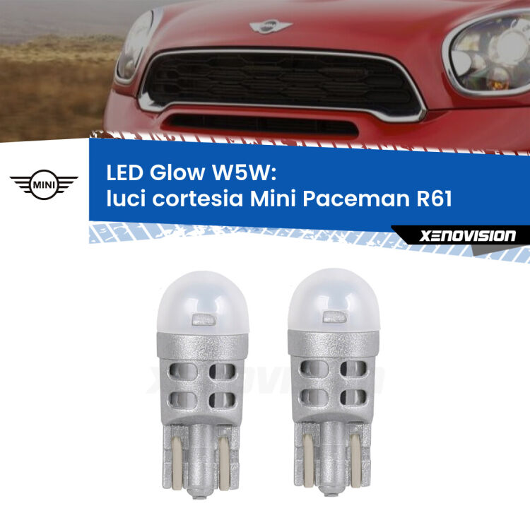 <strong>Luci Cortesia LED luce calda per Mini Paceman</strong> R61 2012 - 2016. Coppia lampade <strong>W5W</strong> modello Glow di Xenovision.