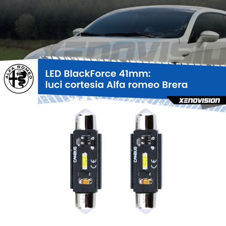 <strong>Luci Cortesia LED per Alfa romeo Brera</strong>  2006 - 2010. Coppia lampade <strong>C5W</strong> 41mm modello BlackForce canbus.