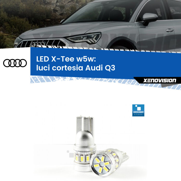 <strong>LED luci cortesia per Audi Q3</strong>  2011 - 2018. Lampade <strong>W5W</strong> modello X-Tee Xenovision top di gamma.